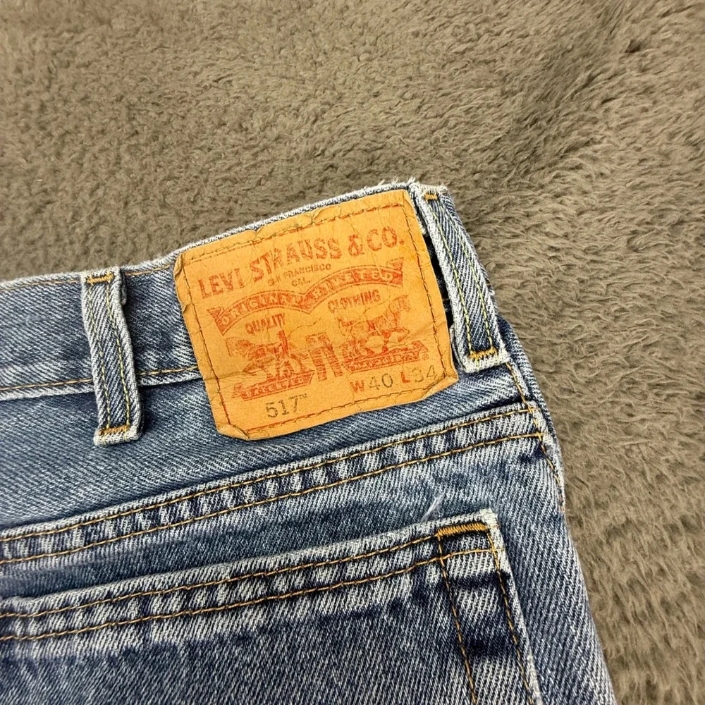 Levi's 517 Jeans Mens 40x34 Light Wash Blue Bootcut Denim Pants
